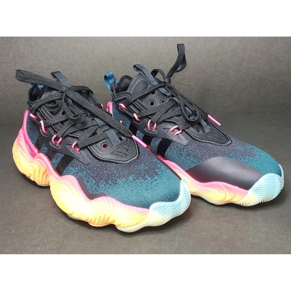 Adidas Trae Young 3 Low Trainers  Kids 4 Artic Night Black Pink Basketball Shoes